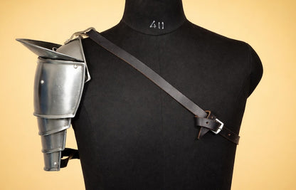 Buy handmade men's steel knight pauldron medieval armor, battle ready single shoulder armor for LARP and cosplay