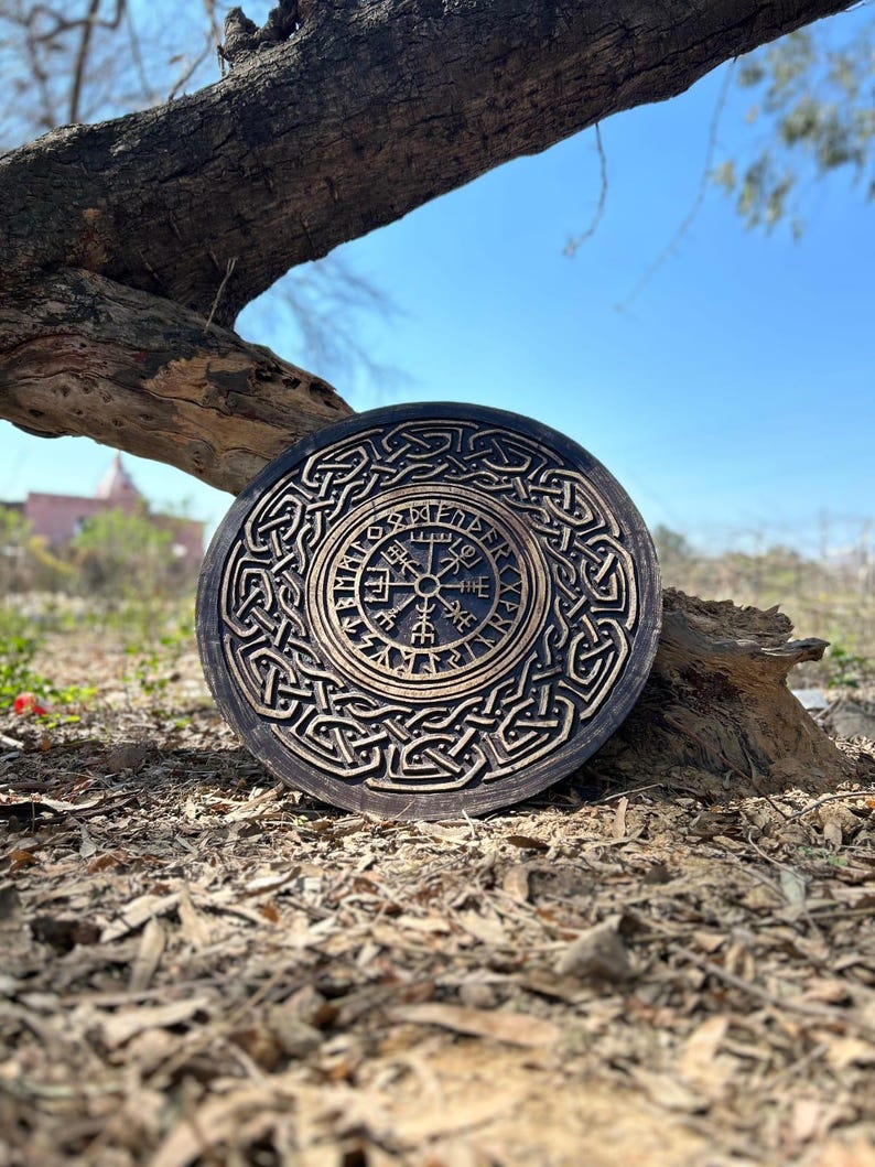 Handmade Viking Runic Shield as a unique Viking wall decor and home decor gift