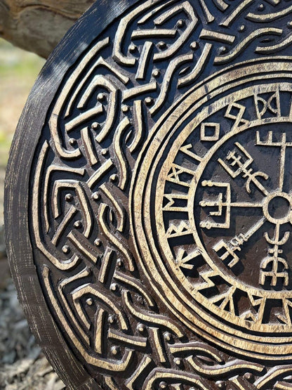 Handmade Viking Runic Shield for authentic Viking home decor