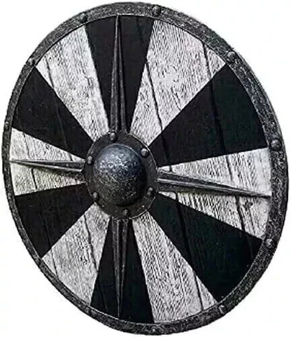 Handmade Viking wooden shield for LARP and battle, 24-inch size

