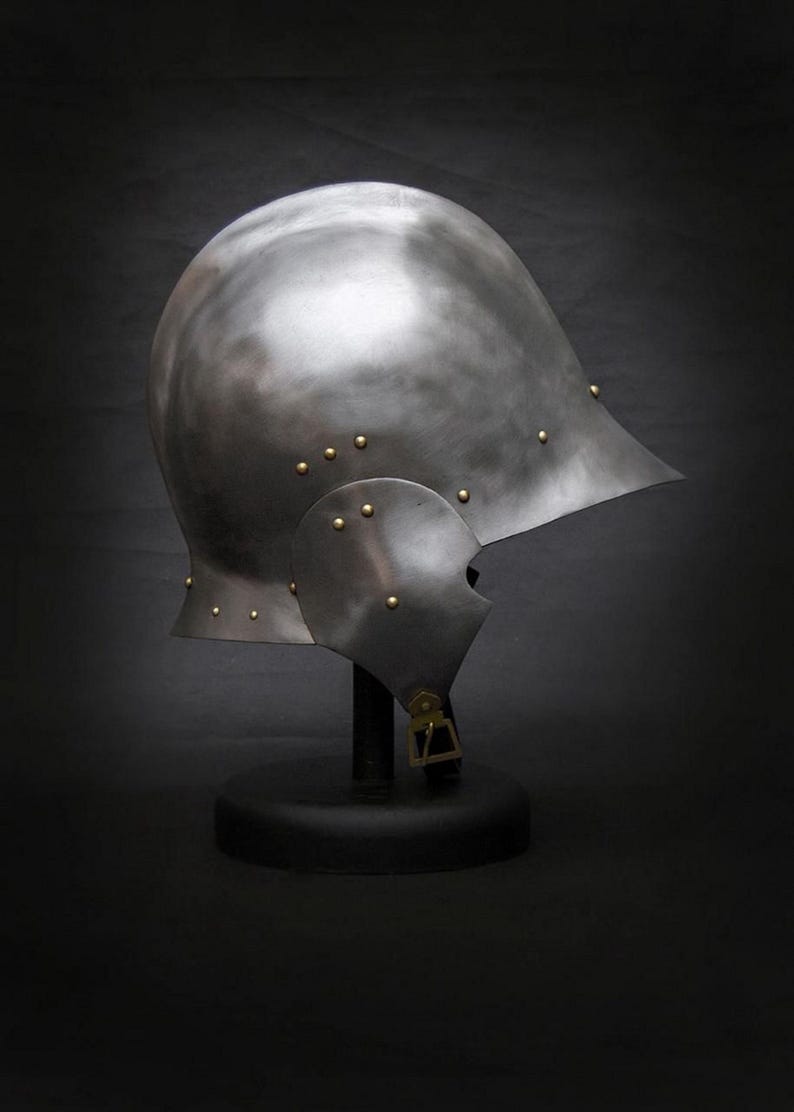 Buy historic Gothic knight helmet – handcrafted medieval steel armor for collectors, cosplay, and reenactment