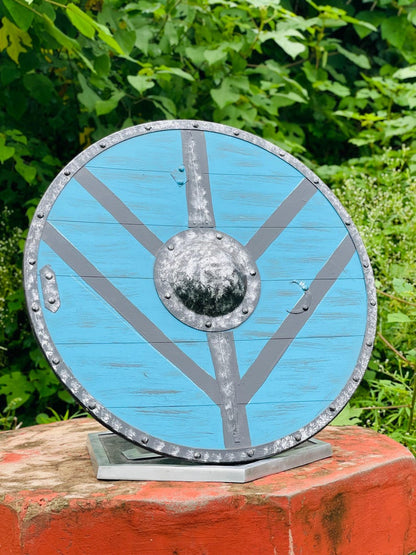 Viking shield displayed as a home office wall hanging decor