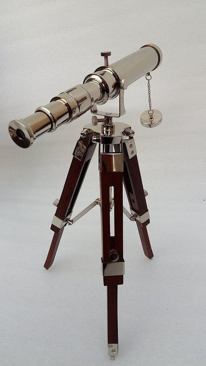 Graduation Gift Personalized Brass Telescope Mounted on Small Tripod