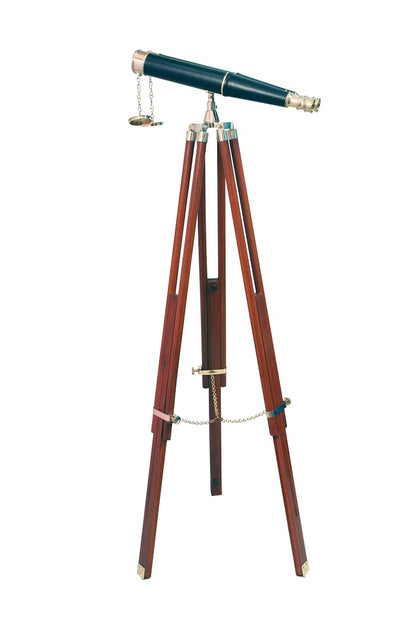 Brass Binocular Mounted on 62-Inch Tripod – Nautical Gift for Home Office
