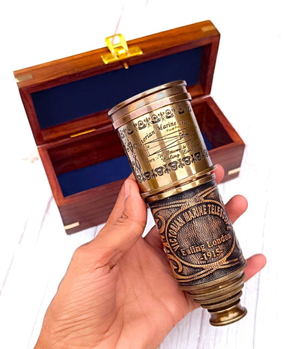 Personalized Spyglass Telescope in Vintage Style – 18 Inch Brass

