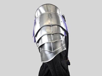 Medieval Steel Pauldrons with Blade-Breakers – LARP Shoulder Armor Set for Cosplay, Costume, and Fantasy Roleplay Gift
