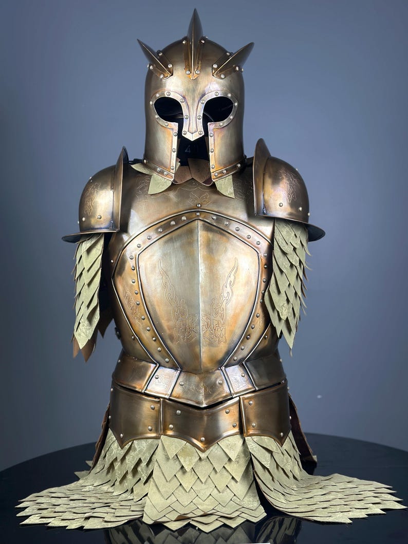 Armatura da Guardia Reale - Mezzo costume da cavaliere medievale | Costume da cosplay del Signore degli Anelli | Armatura di Halloween fatta a mano | Il regalo perfetto per lui