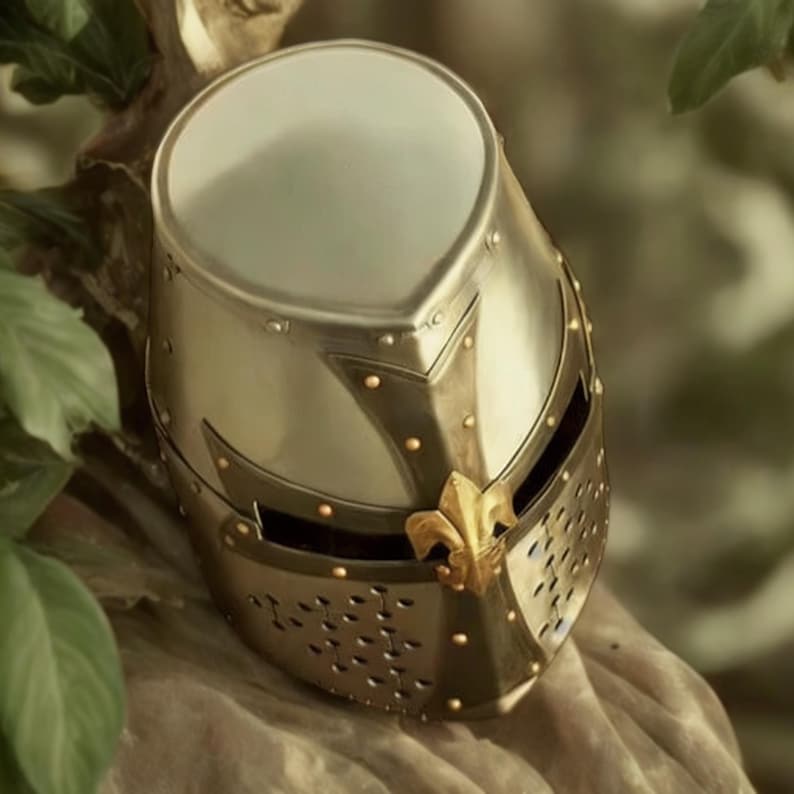 Templar Knight Helmet - Armor Helmet for Halloween Costume, LARP & Renaissance