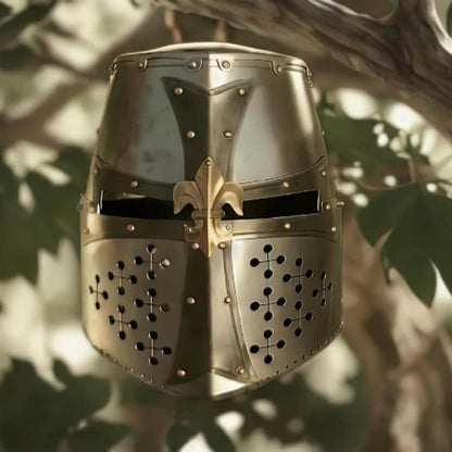 Templar Knight Helmet - Armor Helmet for Halloween Costume, LARP & Renaissance