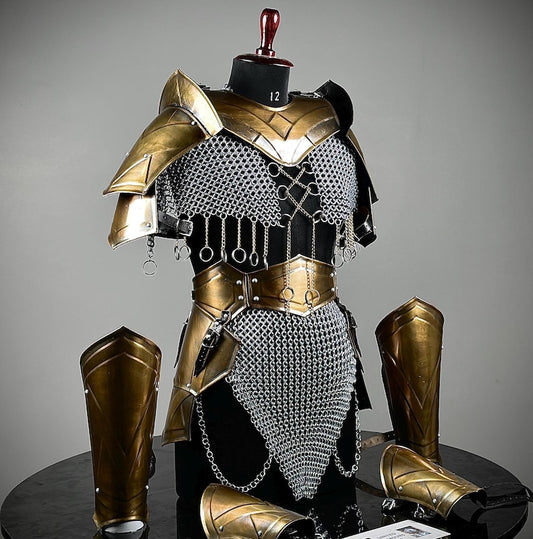 Mittelalterliche Rüstung – Tapfere Ritterin | Cosplay &amp; LARP Fantasy Rüstung für Frauen 