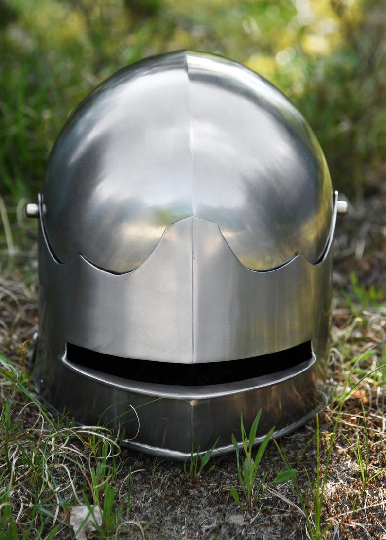Gothic Sallet Helmet – Handmade Medieval Knight Helmet for Cosplay, LARP & Reenactment Gift