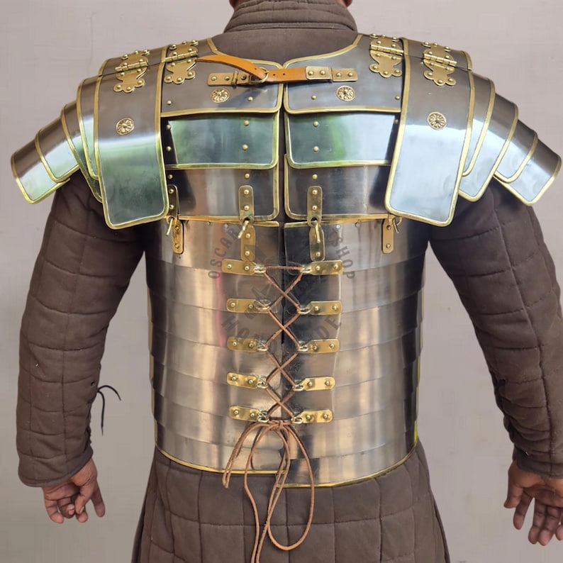 Authentic Roman Lorica Segmentata steel armor for cosplay, theater, and display