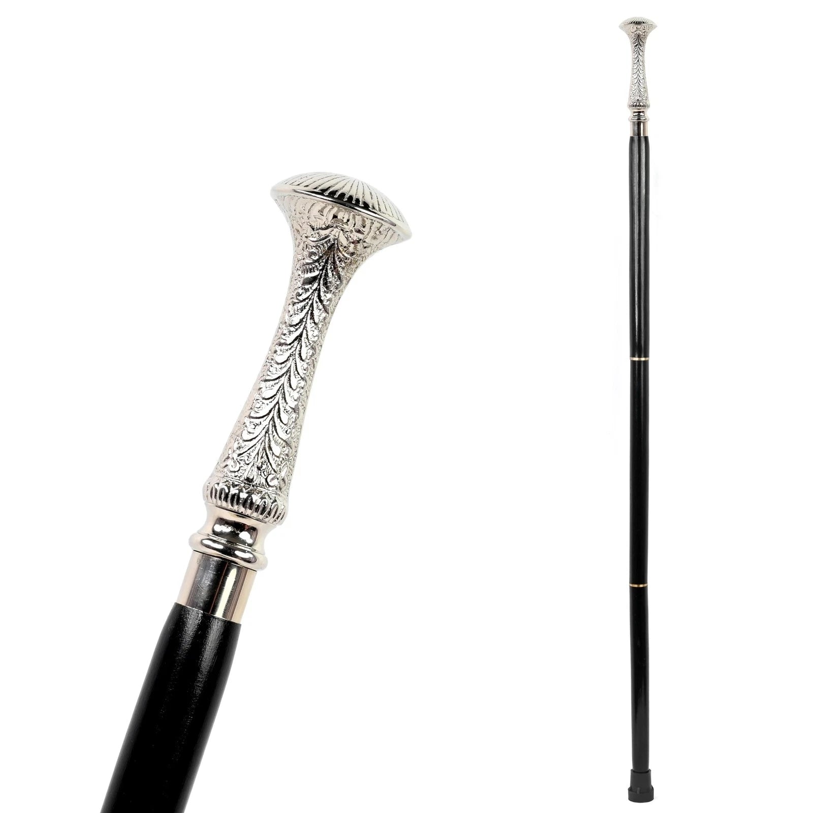 Indian rosewood walking stick with brass handle nautical style durable cane