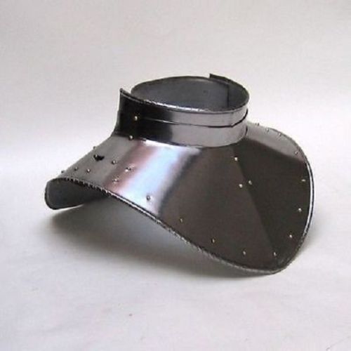 Front view of iron gorget set for medieval knight, crusader, Spartan, and Roman armor by Artisans Hub

