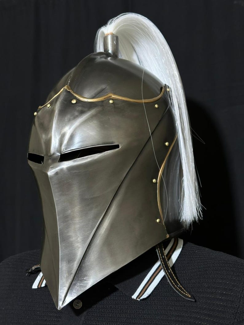 LARP cosplay Gothic Knight Helmet ideal for medieval reenactments, costume events, and Renaissance fairs