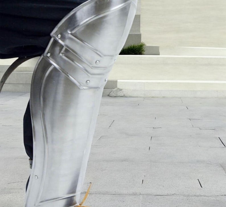 Gothic-style shin protection armor ideal for LARP and cosplay events