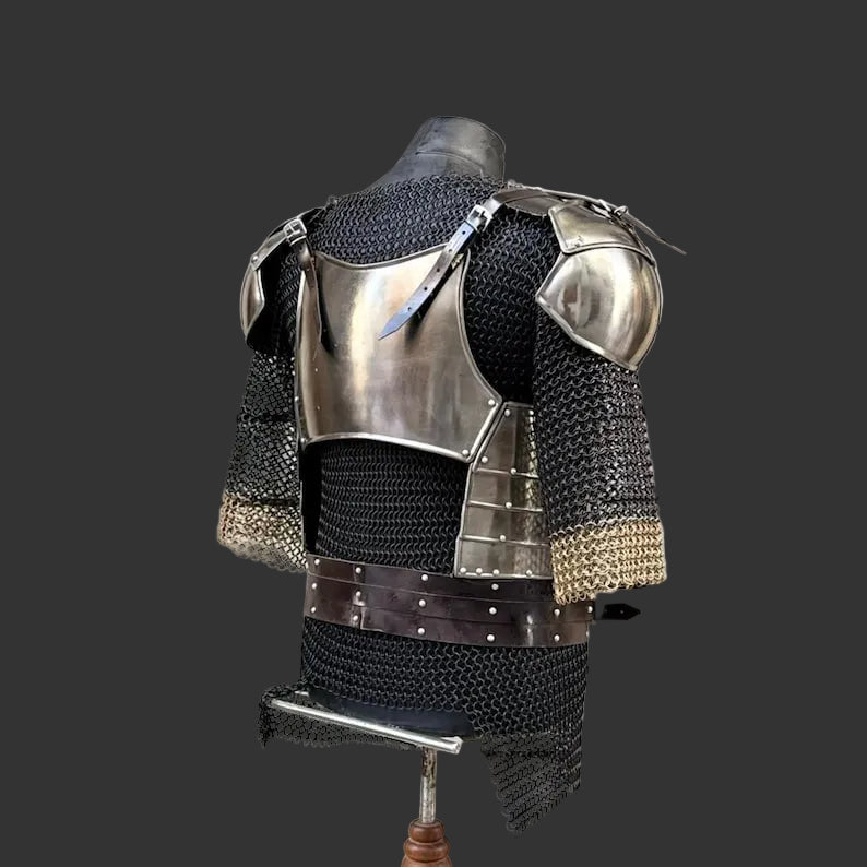 LARP medieval lamellar armor costume for Renaissance fairs cosplay and knight reenactment