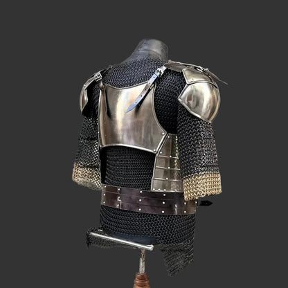 LARP medieval lamellar armor costume for Renaissance fairs cosplay and knight reenactment