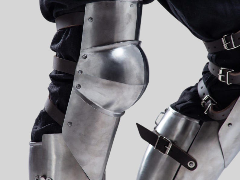 Genuine leather straps on cosplay leg armor for adjustable fit