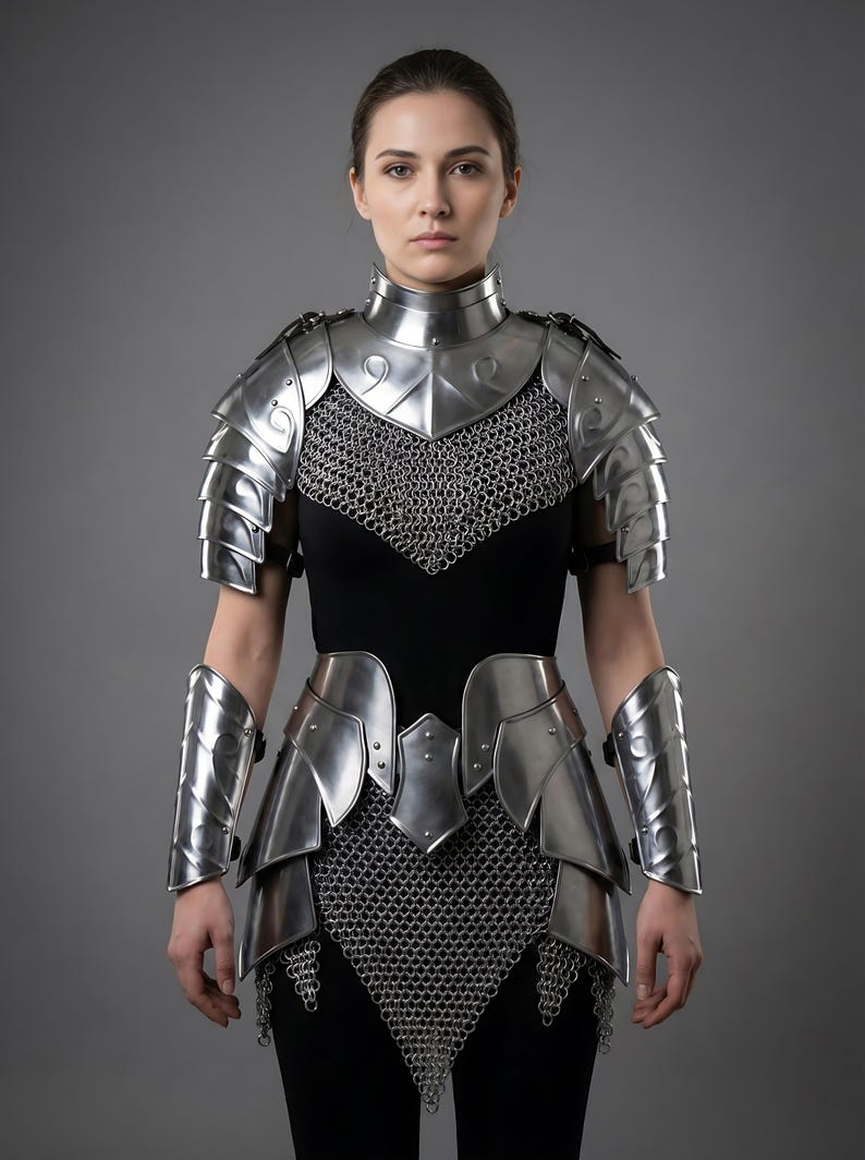 Medieval Ancient Cuirass Armor Set for Women in premium steel fantasy design