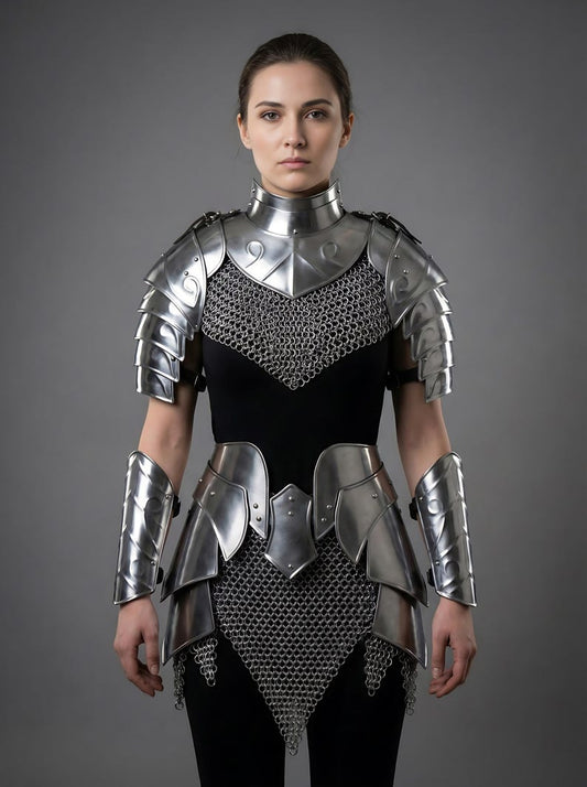Medieval Ancient Cuirass Armor Set for Women in premium steel fantasy design