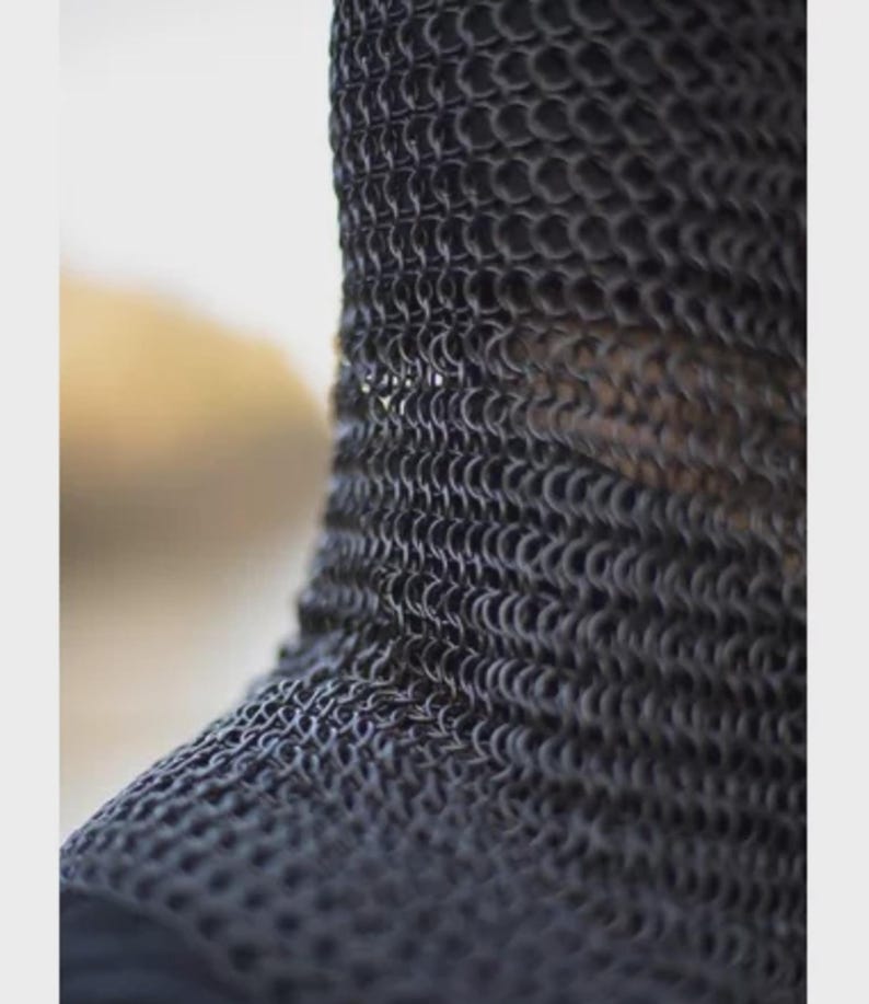 Chainmail hood displayed as medieval armor coif – ideal gift for LARP or cosplay enthusiasts