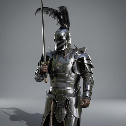 Medieval black Barbuta helmet made of mild steel knight armor with adjustable visor