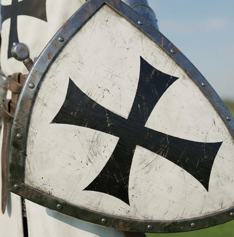 Medieval Crusader Knight cosplay armor set inspired by historical European warriors