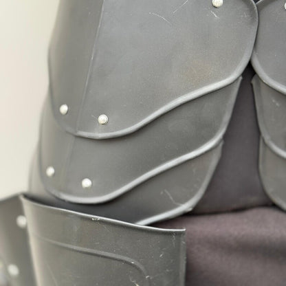 Medieval display armor – black undead knight suit arranged for decorative use