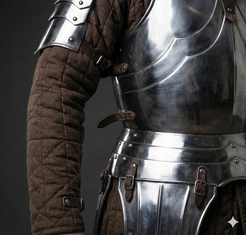 Medieval Eleven Fantasy Armor Full Costume with breastplate and tassets for LARP, roleplay, and Halloween cosplay