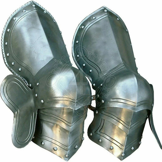 Medieval Gothic leg armor set replica for knight and crusader costume