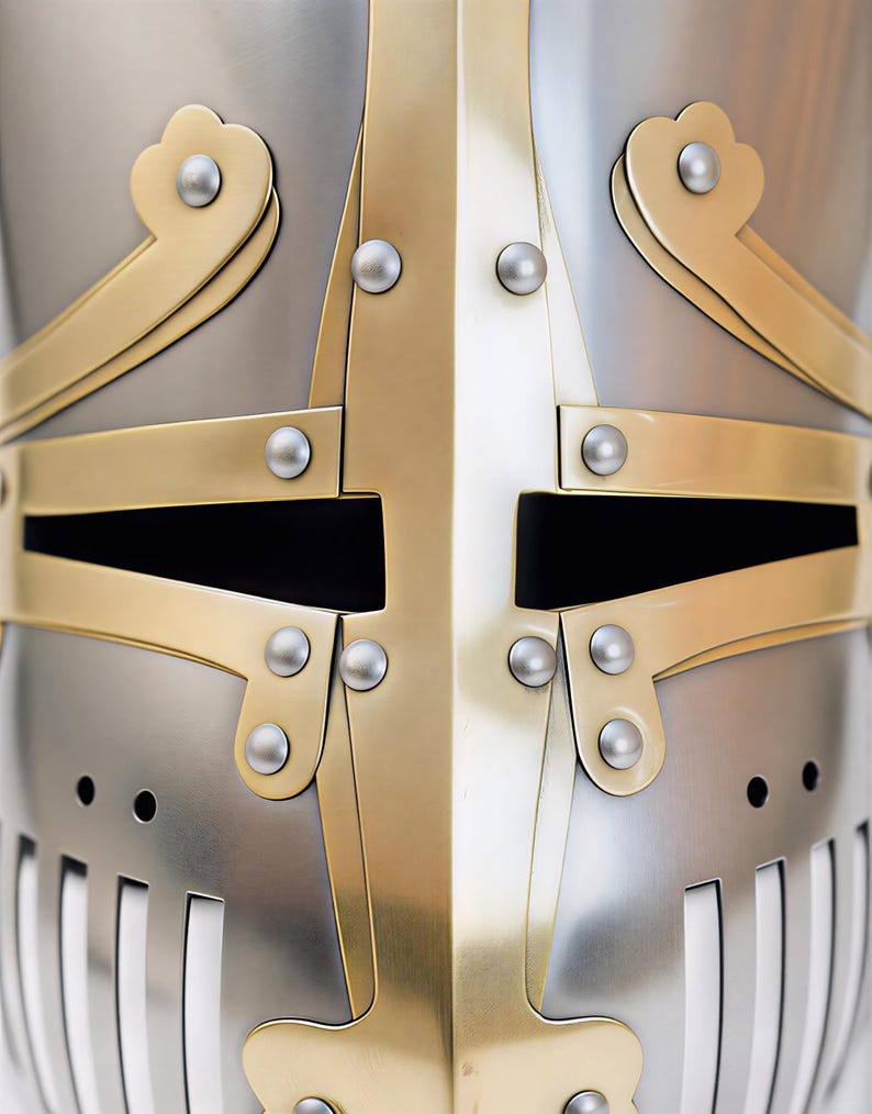 Medieval Great Helm Crusader Helmet for cosplay, LARP, and Renaissance festivals