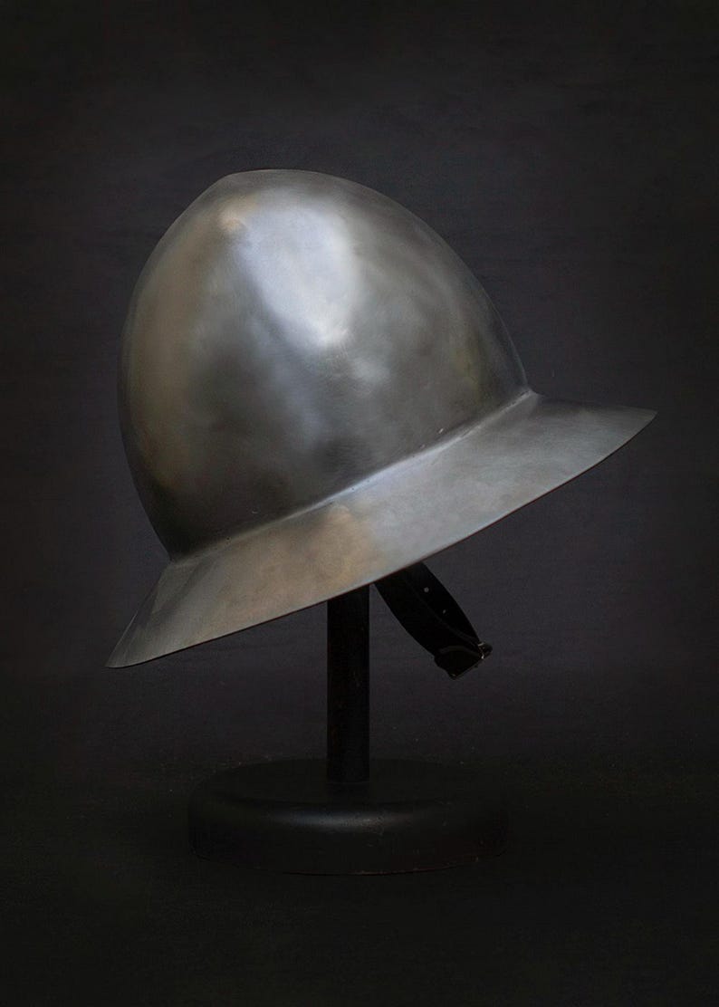 Buy Medieval Kettle Hat Helmet – steel Crusader helm for cosplay, LARP events, reenactment, and display purposes