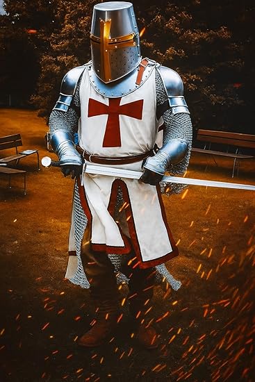 Rear view of Medieval Knight Chainmail Armor Suit showing back details and craftsmanship