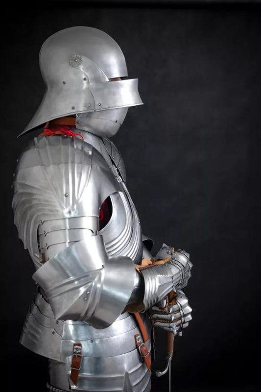 Medieval Knight Armor Set in authentic 15th century German full plate combat ready steel armor