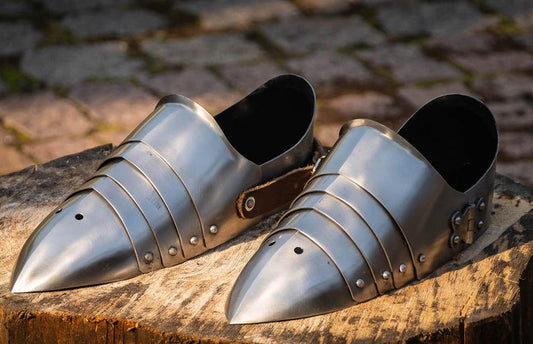 Medieval knight armor steel sabatones for LARP and cosplay use

