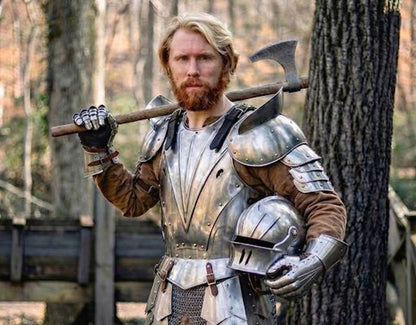 Medieval Sallet Armor cuirass and tassets, perfect for handmade steel cosplay, LARP, and event party knight costume