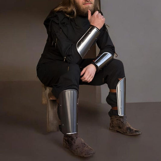 Medieval steel bracers for authentic knight armor protection