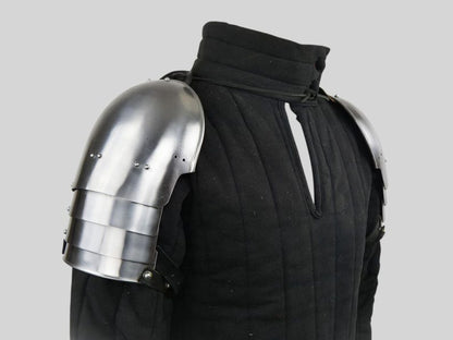 Medieval steel pauldrons armor set for LARP and cosplay costumes
