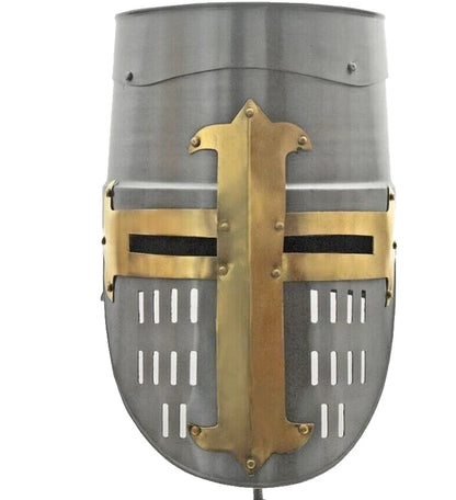 Medieval Templar armor crusader knight helmet made of high-quality iron by Artisans Hub
