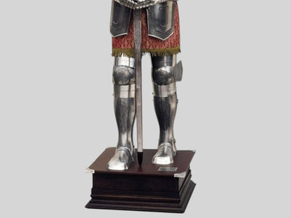 Wearable full body medieval Templar armor with etched details for display and cosplay

