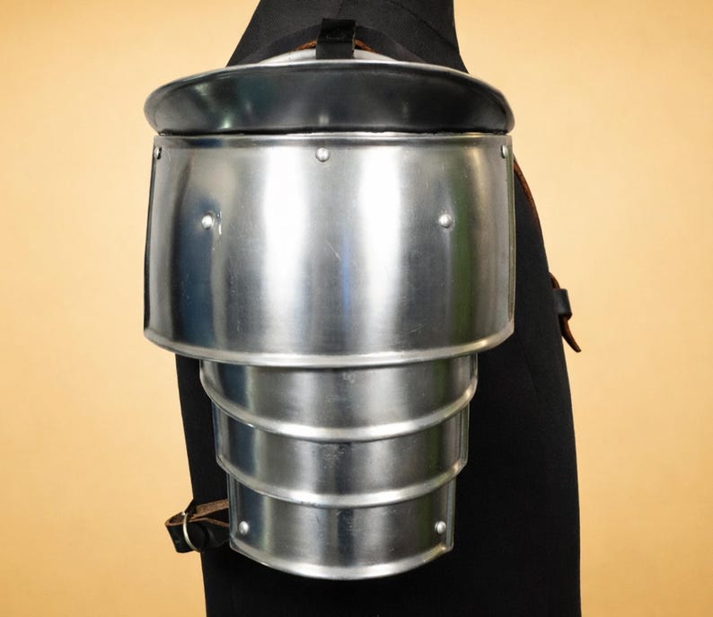 Shop men's medieval armor single pauldron, ideal LARP gear and cosplay costume accessory with adjustable straps