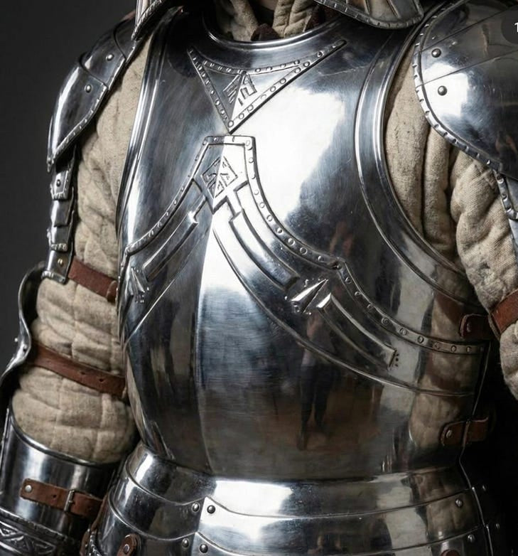 Moria Dwarf Dwarven Steel Knight Armor Suit gauntlets and tassets for dwarven steel cosplay, full body armor, and fantasy events