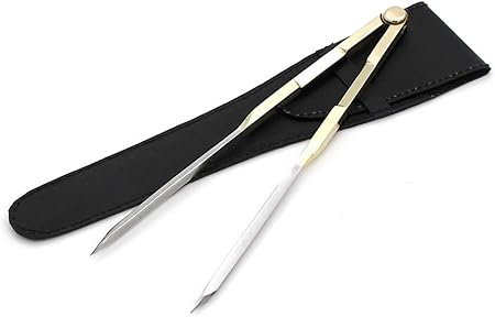 Nautical brass navigation divider large size with polished stainless steel tips