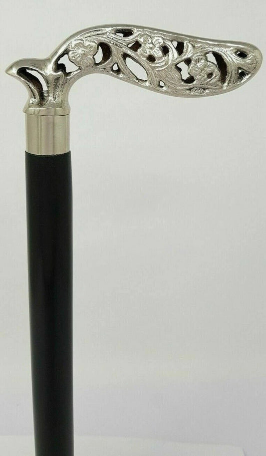 Nautical designer head handle vintage wooden walking stick Victorian cane gift