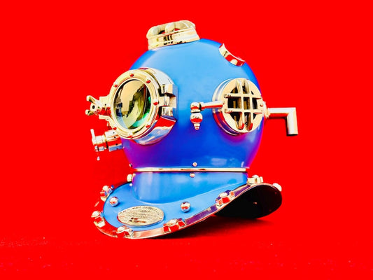 Front view of Nautical Deep Sea Divers Helmet – U.S. Navy Mark V replica in steel and aluminum