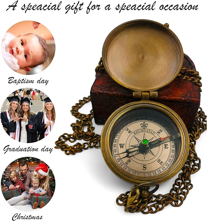 Nautical Pocket Compass – Unique Gift for Him in Vintage Style