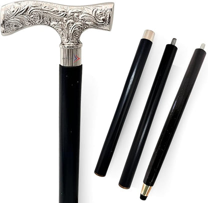 Nautical walking stick deluxe with brass and chrome handle for men and women