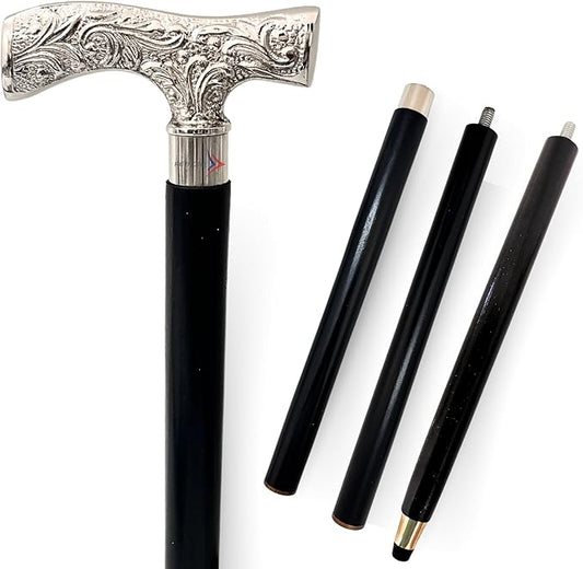 Nautical walking stick deluxe with brass and chrome handle for men and women