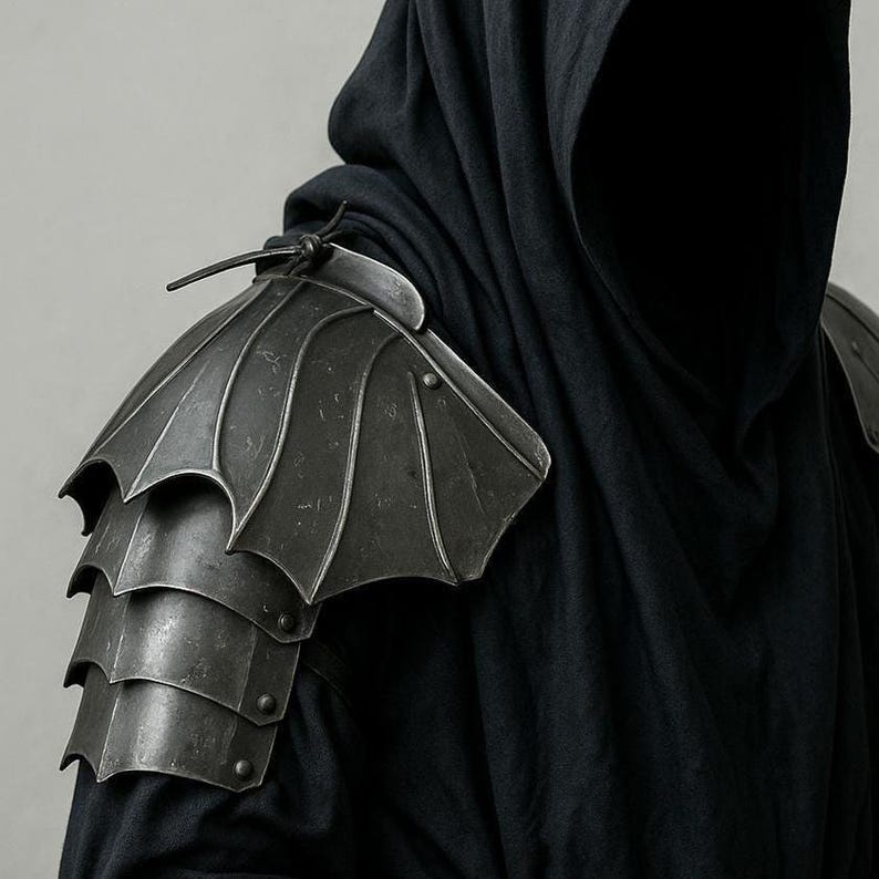 Nazgûl Pauldrons designed for dark fantasy costumes and Ringwraith cosplay events